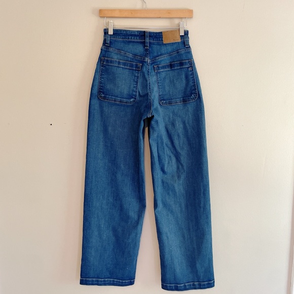 Madewell Denim - Madewell, curvy Emmett wide leg dark stretch jeans size 26